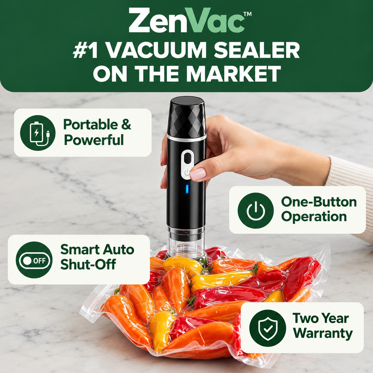 ZenVac™ Compact Vacuum Sealer